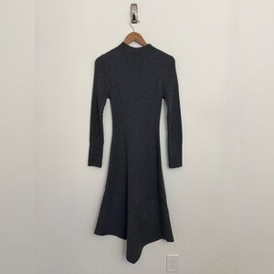 Margaret O' Leary Women’s Small 100% Merino Wool Knit Grey Long Sleeve Dress